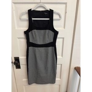 Nanette‎ Lepore Women's Sleeveless Geometric Print Sheath Dress Black White 6